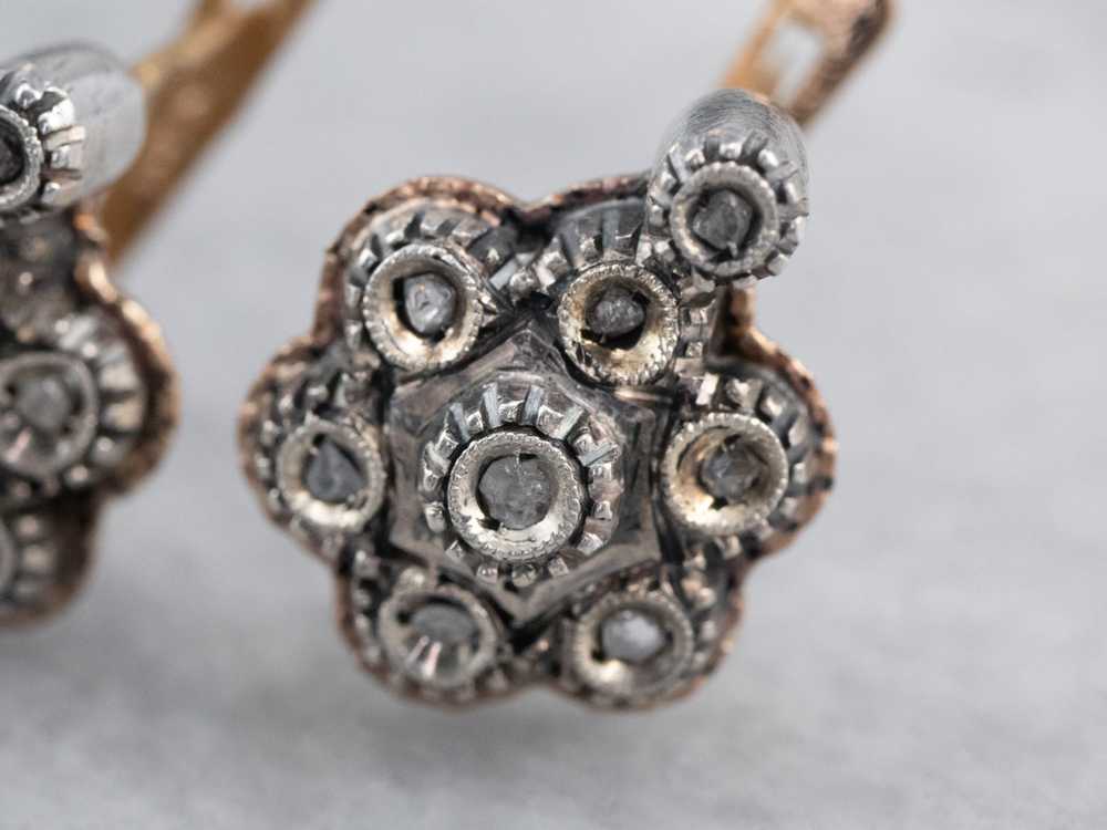 Antique Rose Cut Diamond Earrings - image 7