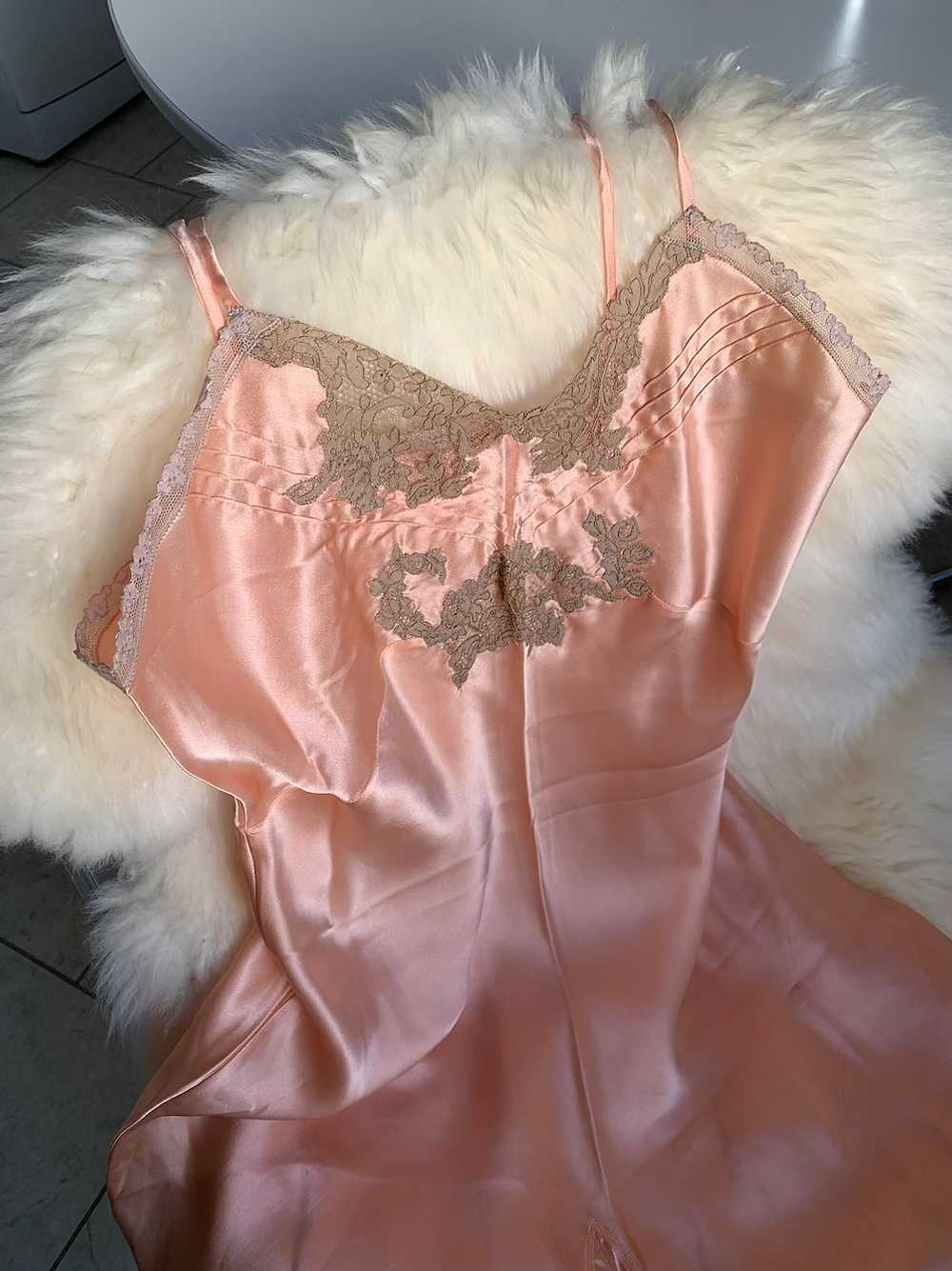 1930’s pink silk teddy suit - image 2