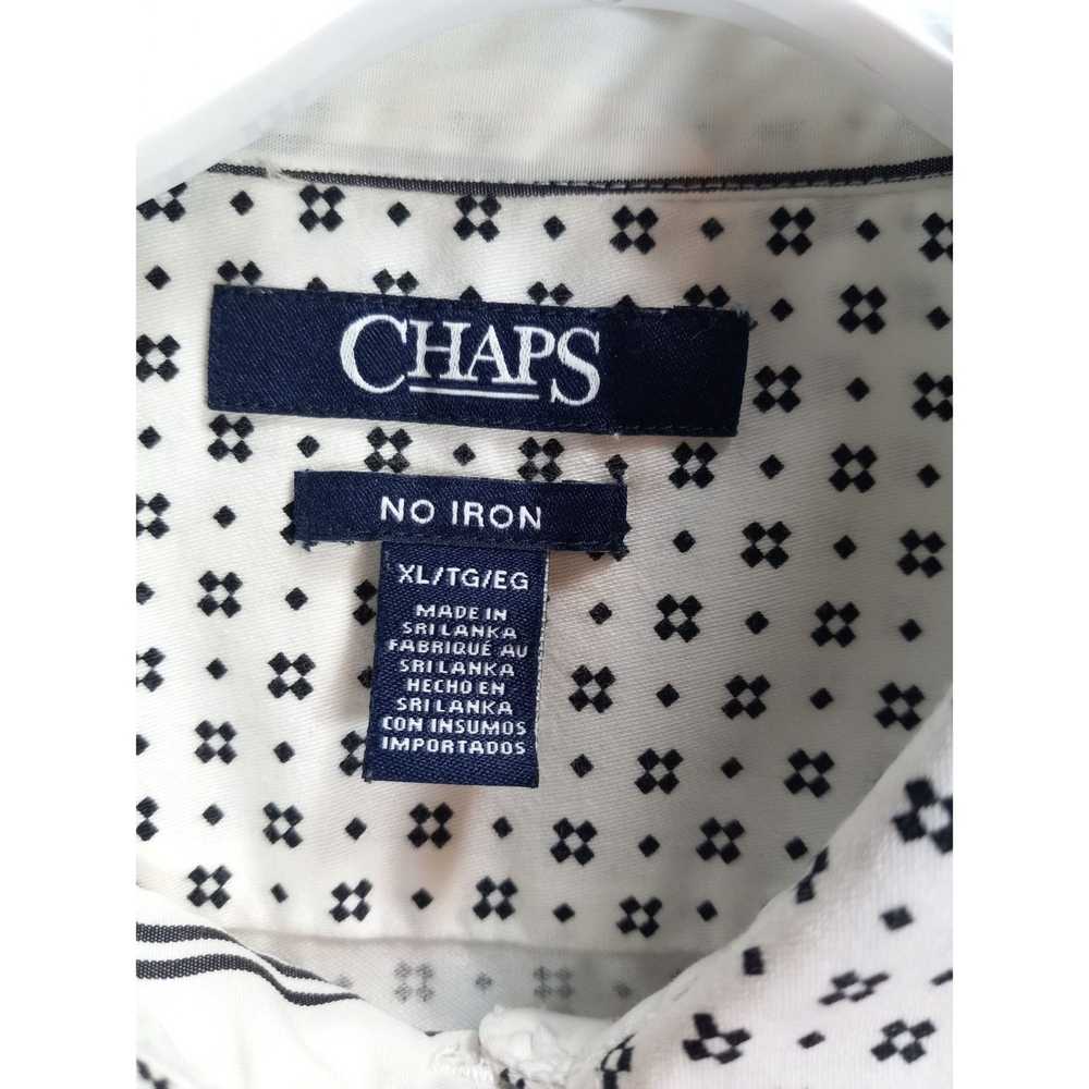 Chaps Chaps Shirt Mens XL White Navy Blue All Ove… - image 7