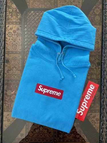 Supreme Teal Box Logo Hoodie