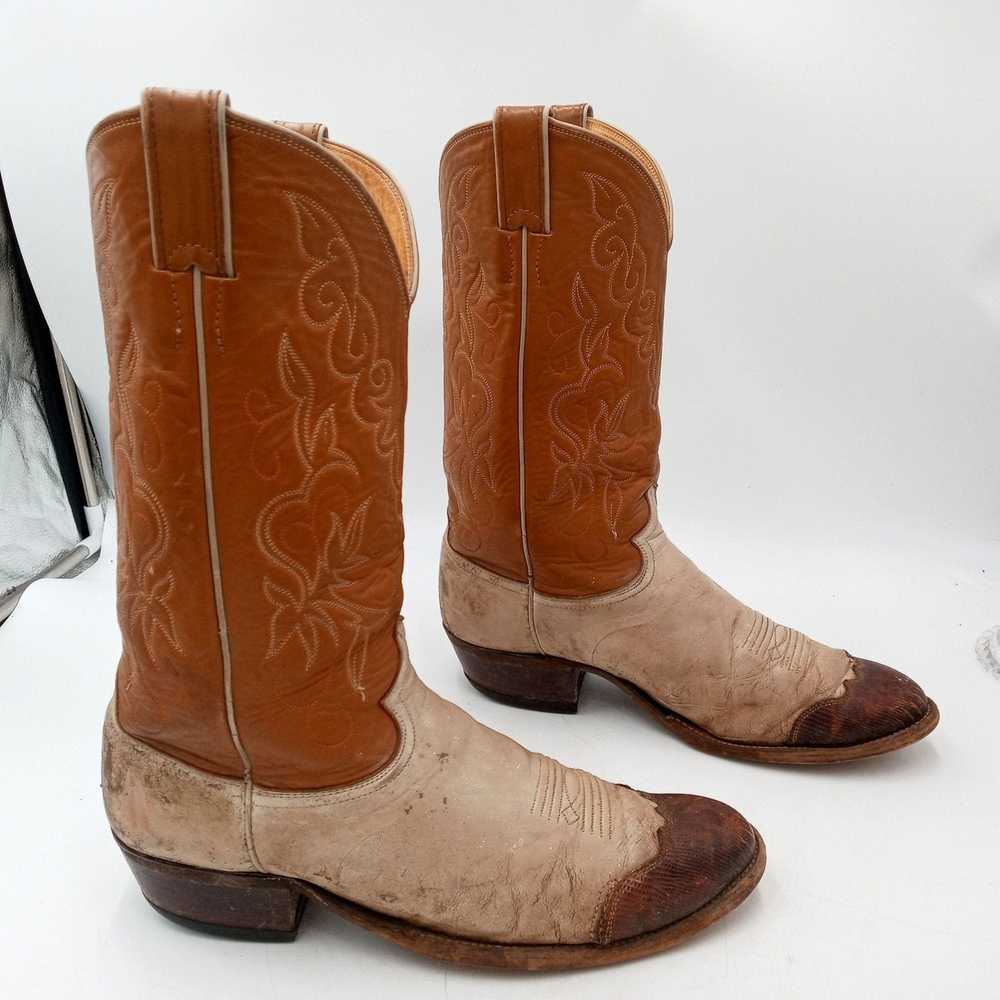 Justin Distressed Justin Cowboy Boots Wing Tips W… - image 11