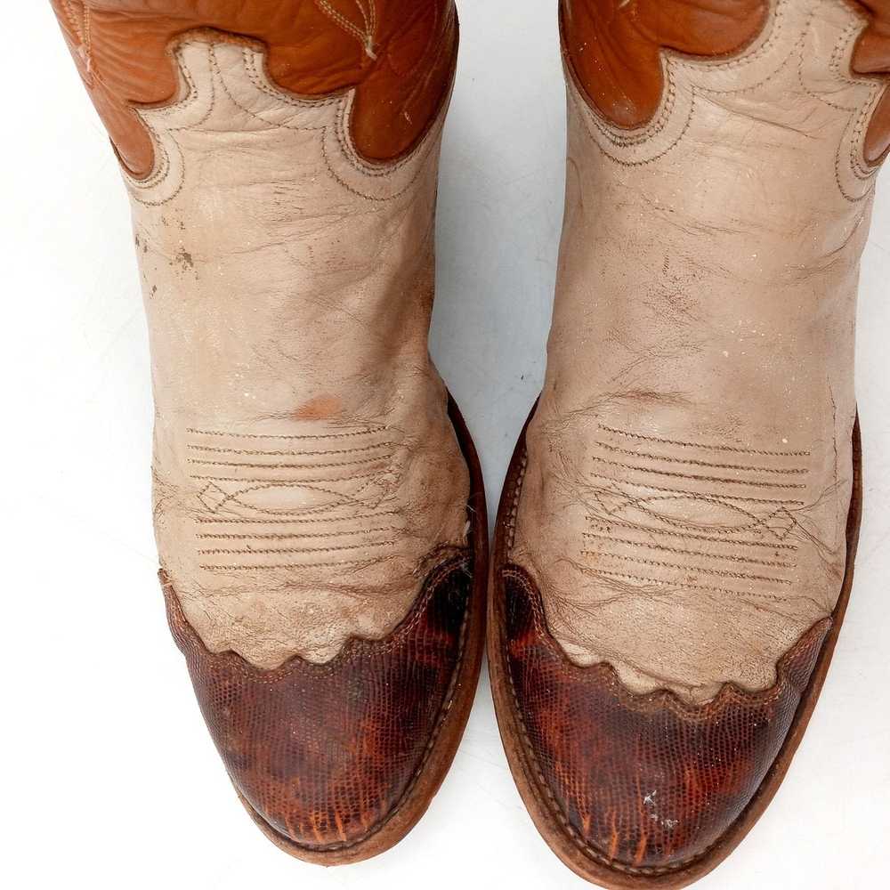 Justin Distressed Justin Cowboy Boots Wing Tips W… - image 5