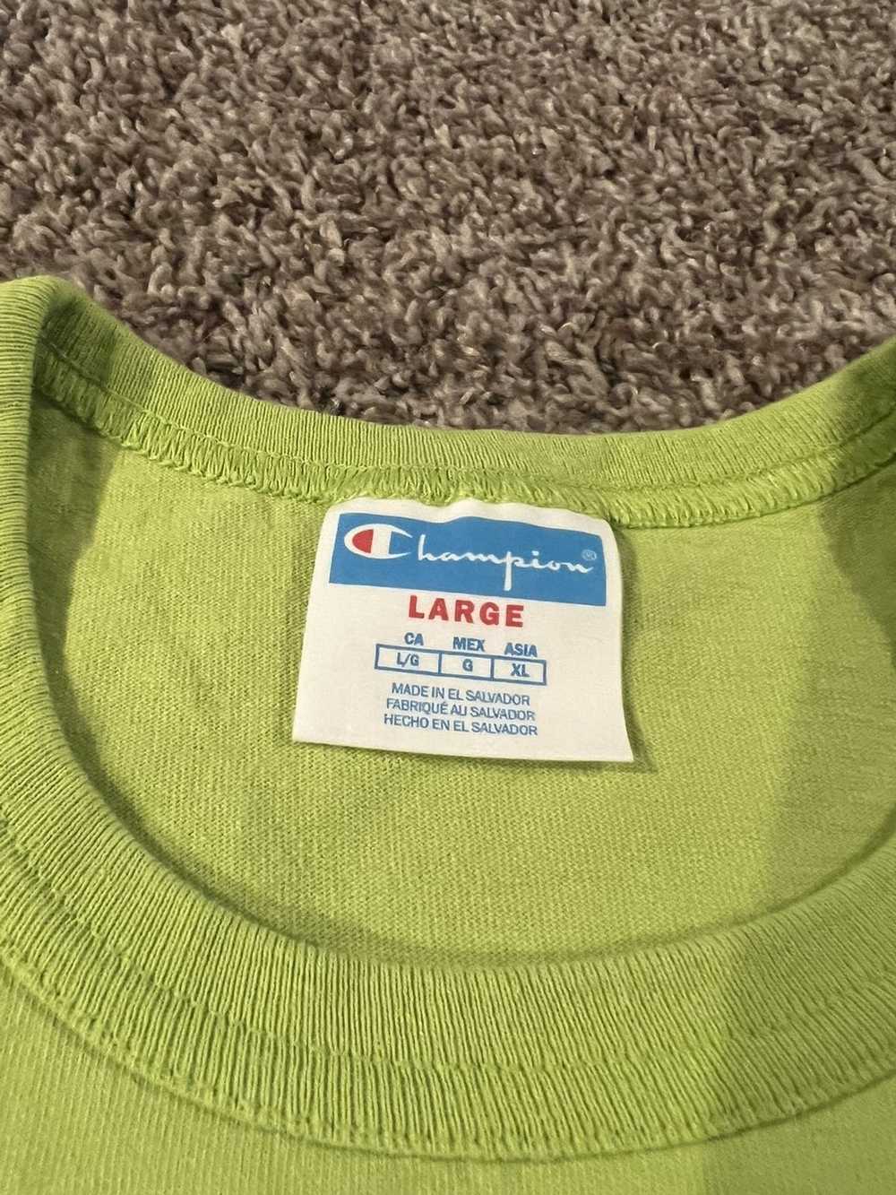 Champion Mens Large lime green champion tee - image 4