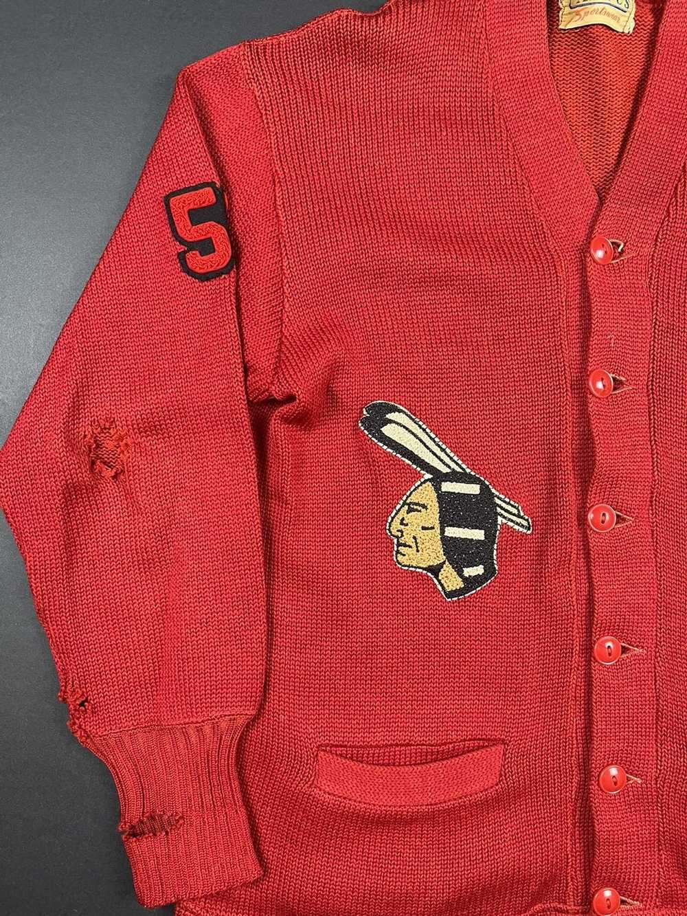 Vintage 1953 Red Campus Sportswear Cardigan Sweat… - image 3