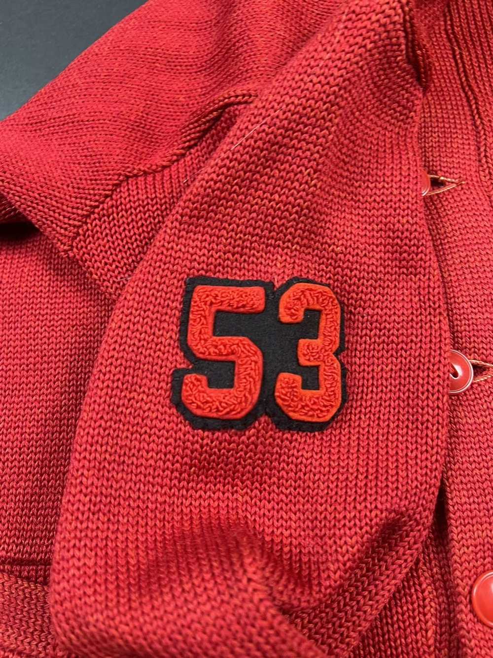 Vintage 1953 Red Campus Sportswear Cardigan Sweat… - image 5