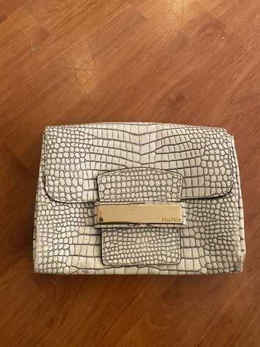 Max Mara Max Mara Ivory White Leather Clutch Faux 