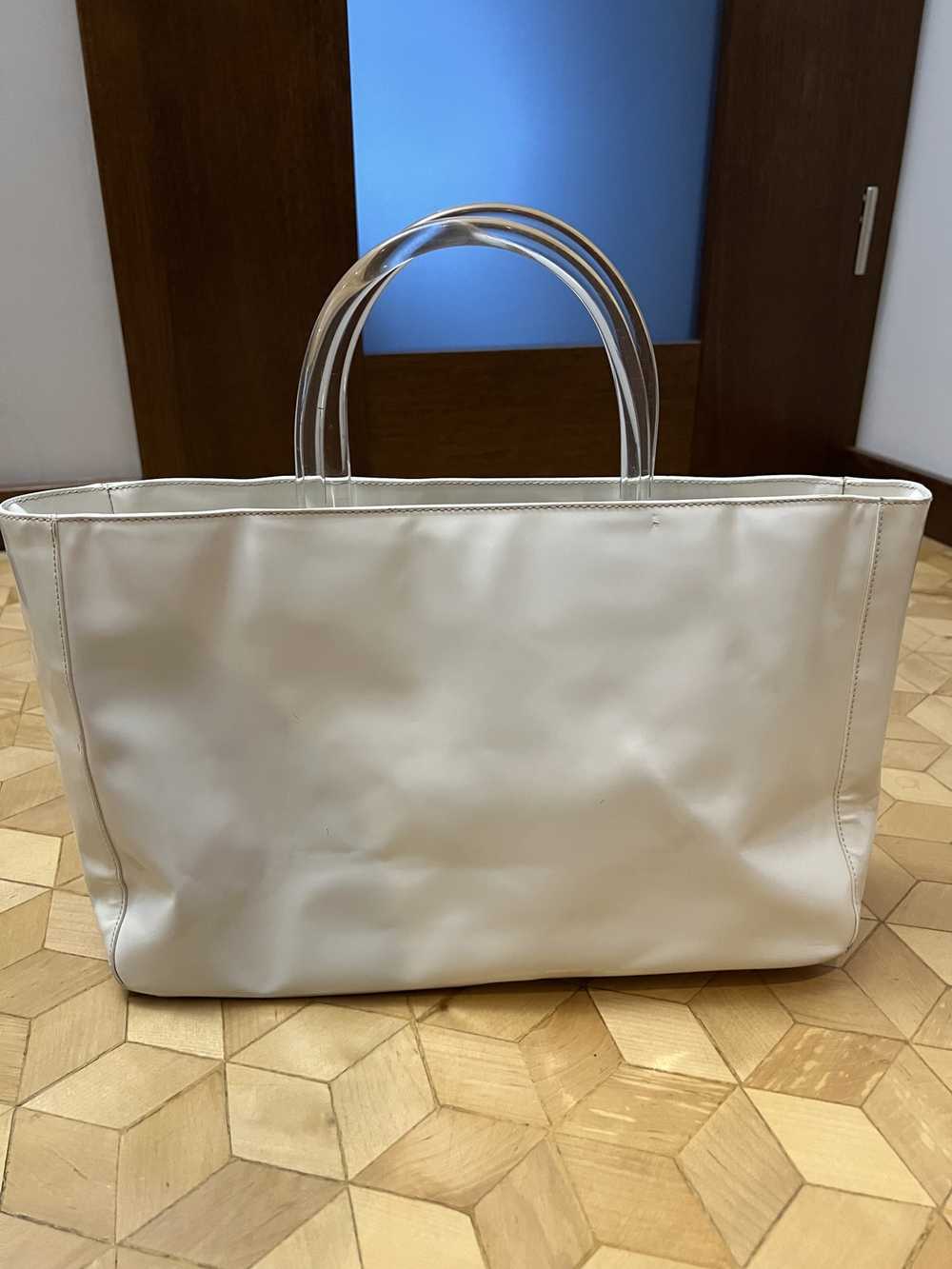 Prada Vintage 90s Prada White Acrylic Hand Bag Pl… - image 1