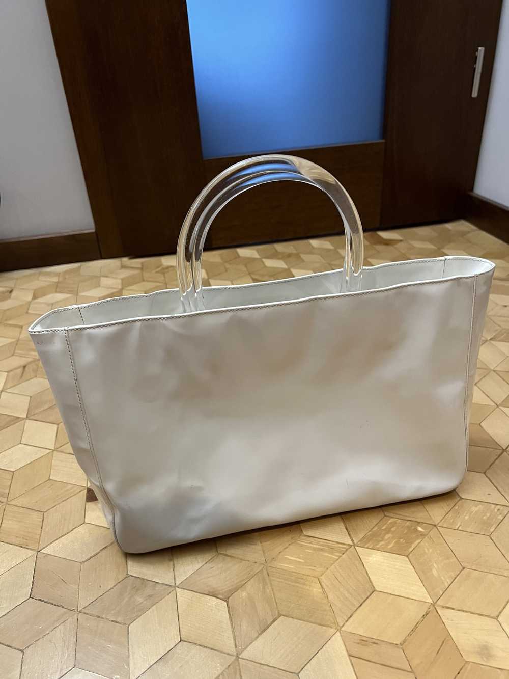 Prada Vintage 90s Prada White Acrylic Hand Bag Pl… - image 6