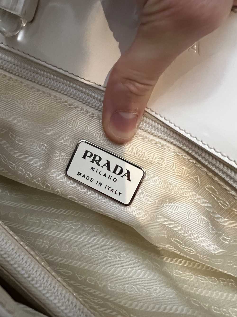 Prada Vintage 90s Prada White Acrylic Hand Bag Pl… - image 7