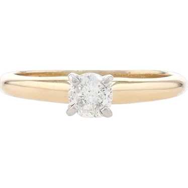 Yellow Gold Diamond Solitaire Engagement Ring - 14