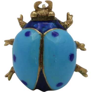 Vintage gold enamel ladybug - Gem