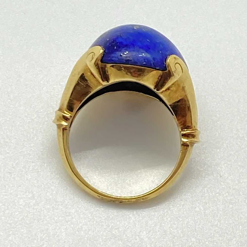 Impressive Retro Lapis Lazuli Vintage Ring 18K Go… - image 7