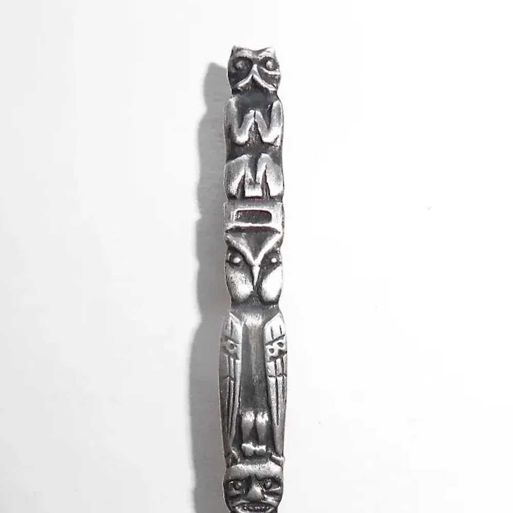 Sterling Silver Totem Pole Bar Pin - image 3