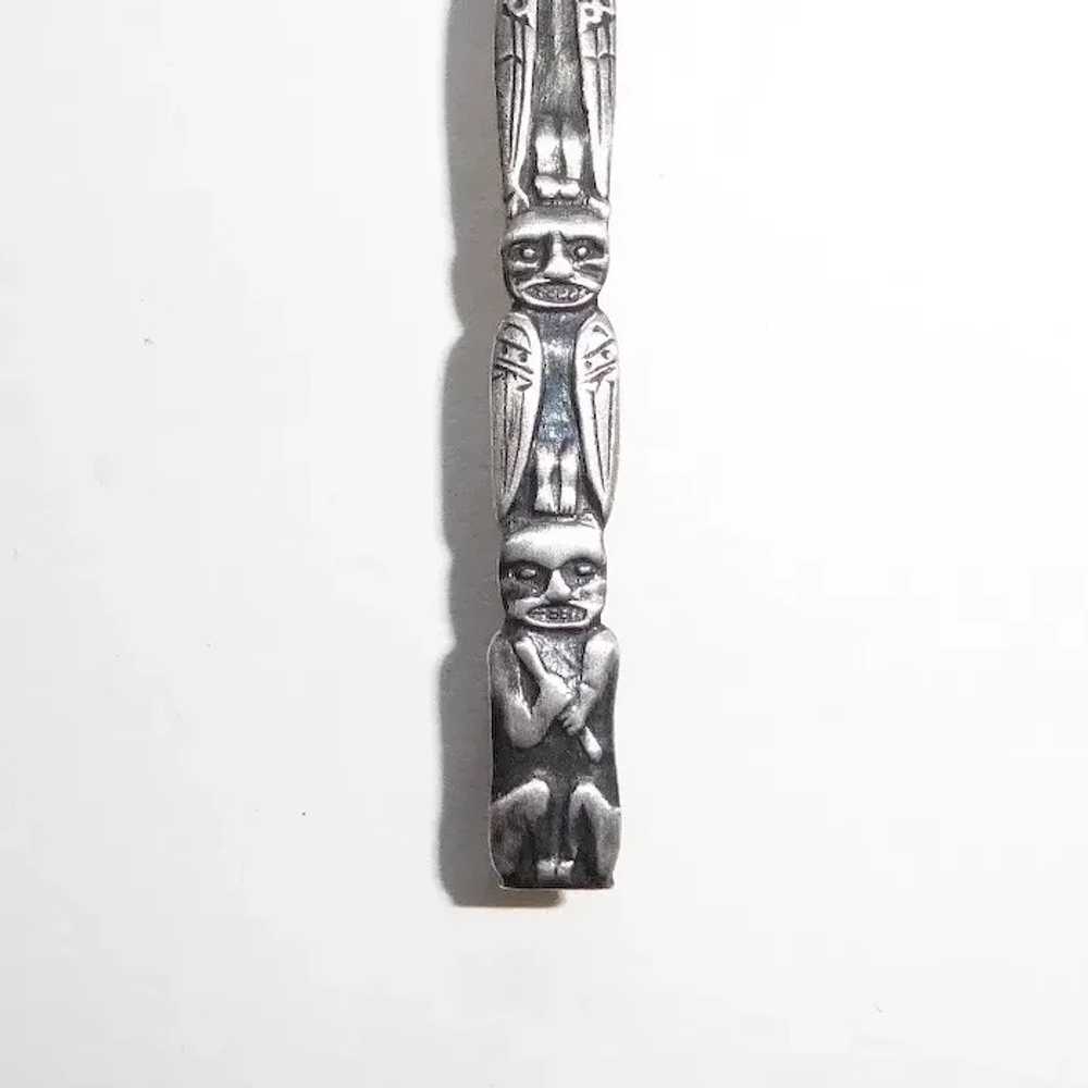 Sterling Silver Totem Pole Bar Pin - image 4