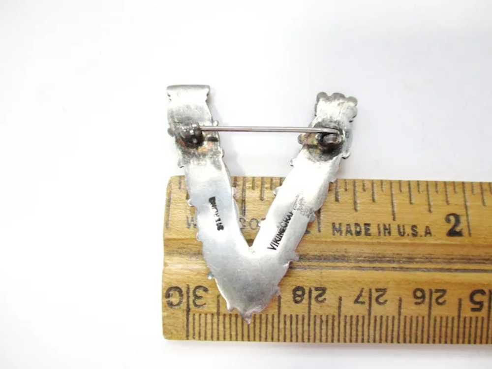 WWII Victory Pin V for Victory Brooch Sterling Vi… - image 7