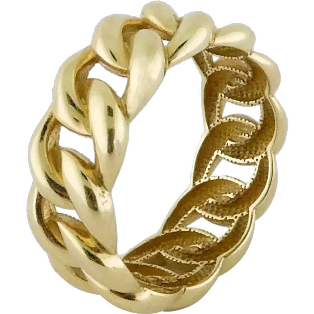 Vintage Unisex 14K Yellow Gold Chain Link 9mm Wid… - image 1