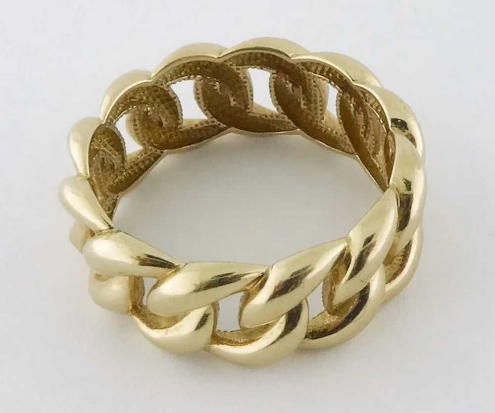 Vintage Unisex 14K Yellow Gold Chain Link 9mm Wid… - image 4