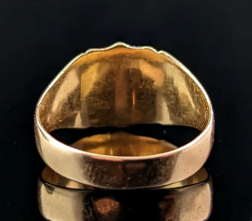 Antique 18kt Gold signet ring, pinky ring, Victor… - image 6