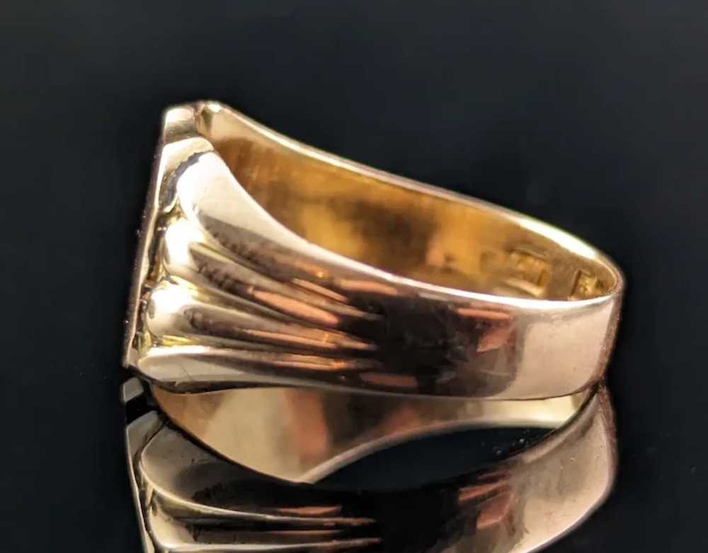 Antique 18kt Gold signet ring, pinky ring, Victor… - image 7