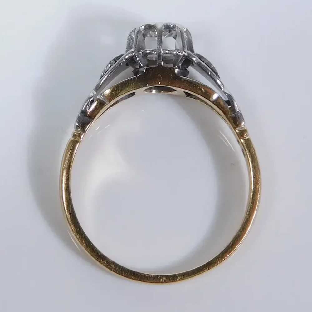 Decorative .10ct Diamond Solitaire Ring 18K Gold … - image 4