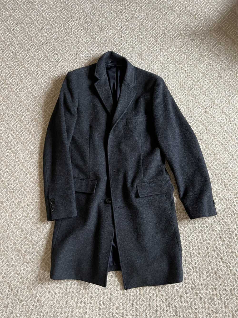 J.Crew × Vintage J Crew Grey Wool Trench Coat - image 1