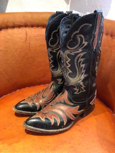 J. Chisholm Western Boots with Brown Leather Over… - image 1