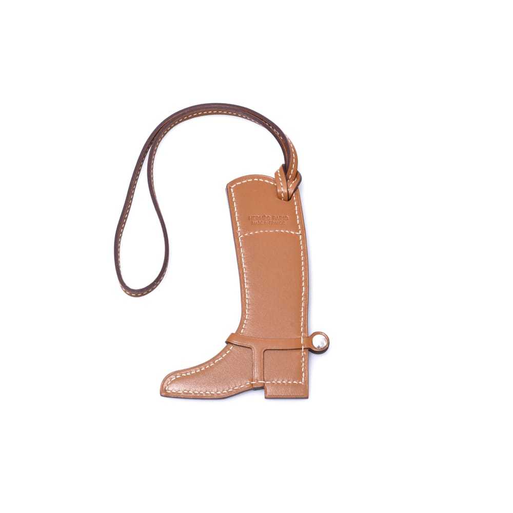 Hermès Paddock botte leather bag charm - image 4