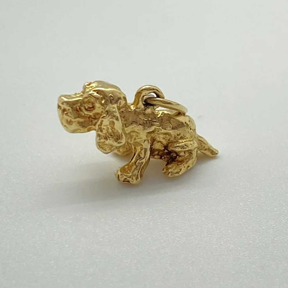 Cocker Spaniel Sitting Dog Vintage Charm 14K Gold… - image 2