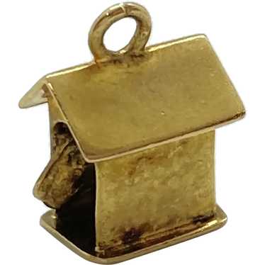 Dog House Vintage Charm 14K Gold Three-Dimensional - image 1