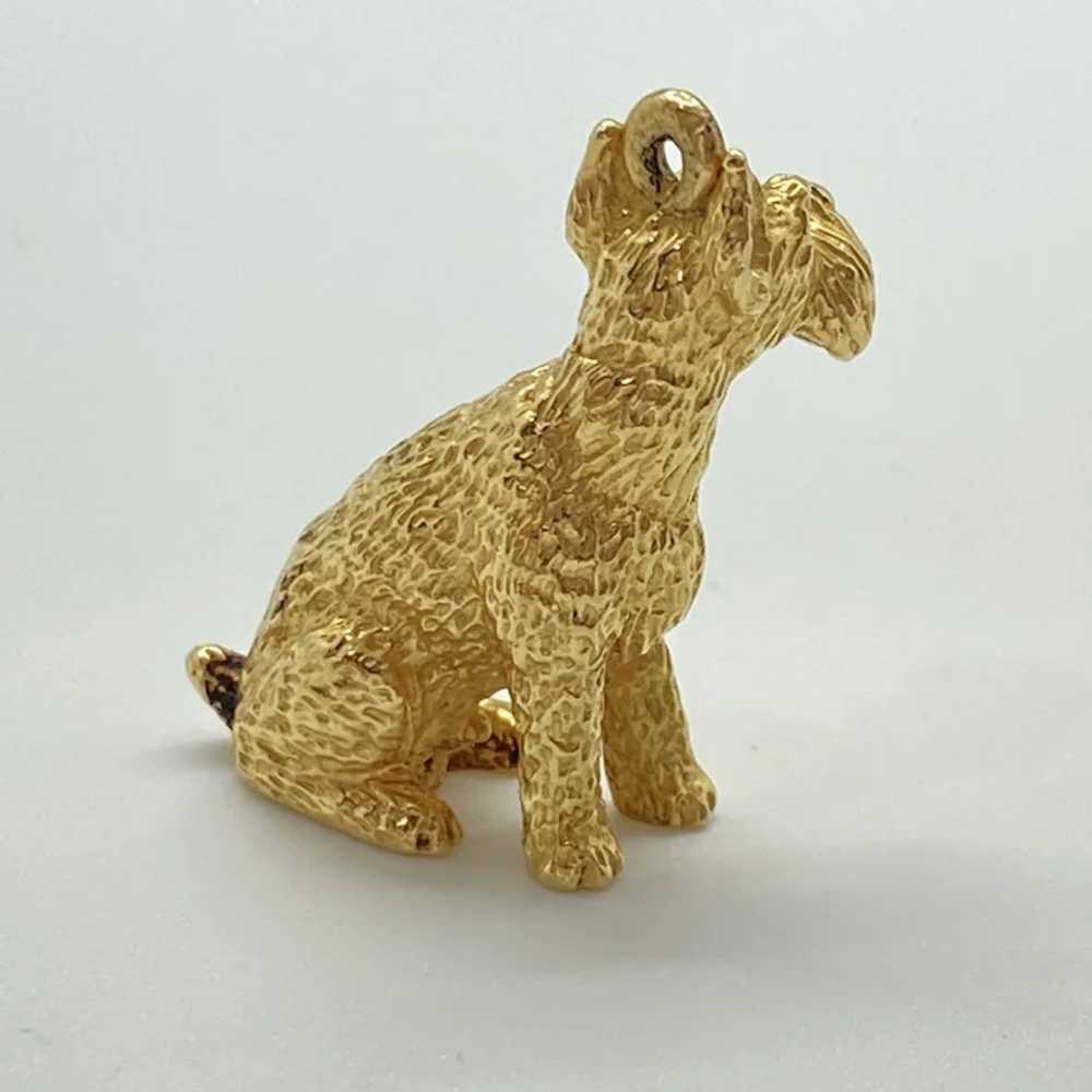 Schnauzer Dog Vintage Charm 14K Gold Three-Dimens… - image 2