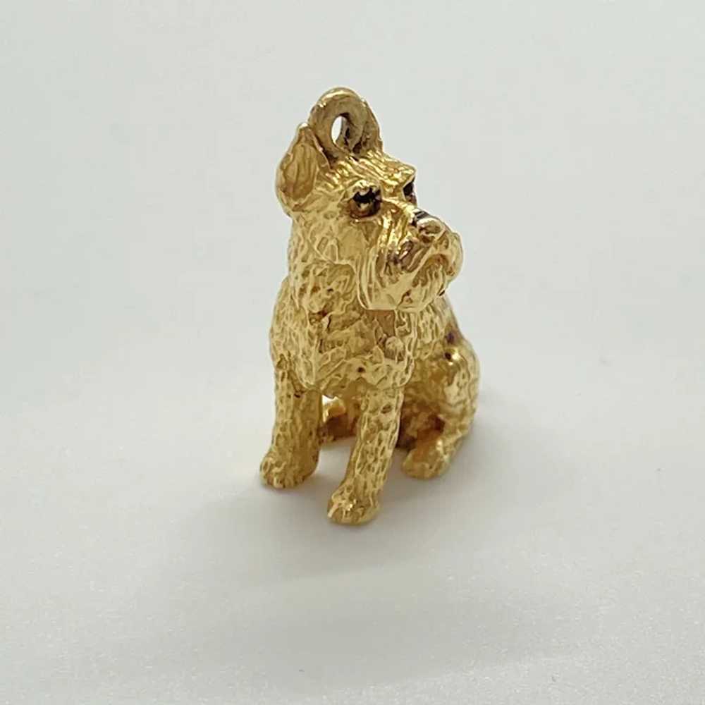 Schnauzer Dog Vintage Charm 14K Gold Three-Dimens… - image 3