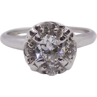Art Deco 0.58ctw Illusion Diamond Engagement Ring… - image 1