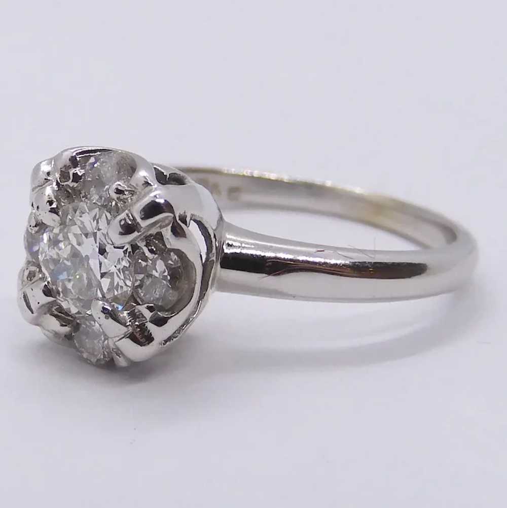 Art Deco 0.58ctw Illusion Diamond Engagement Ring… - image 2