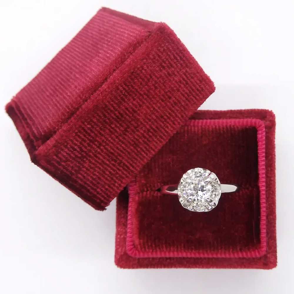 Art Deco 0.58ctw Illusion Diamond Engagement Ring… - image 8