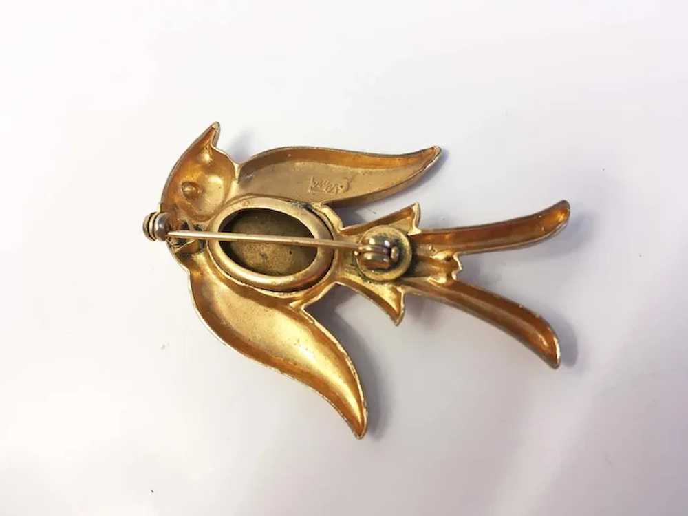 A Signed Coro Pegasus Bird in Flight Pin 1940s - image 3