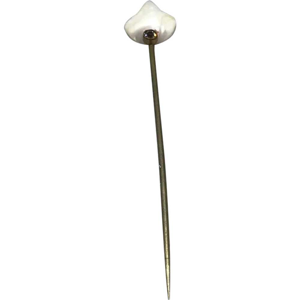 Antique Victorian Stick Pin Faux Pearl Paste Ston… - image 1