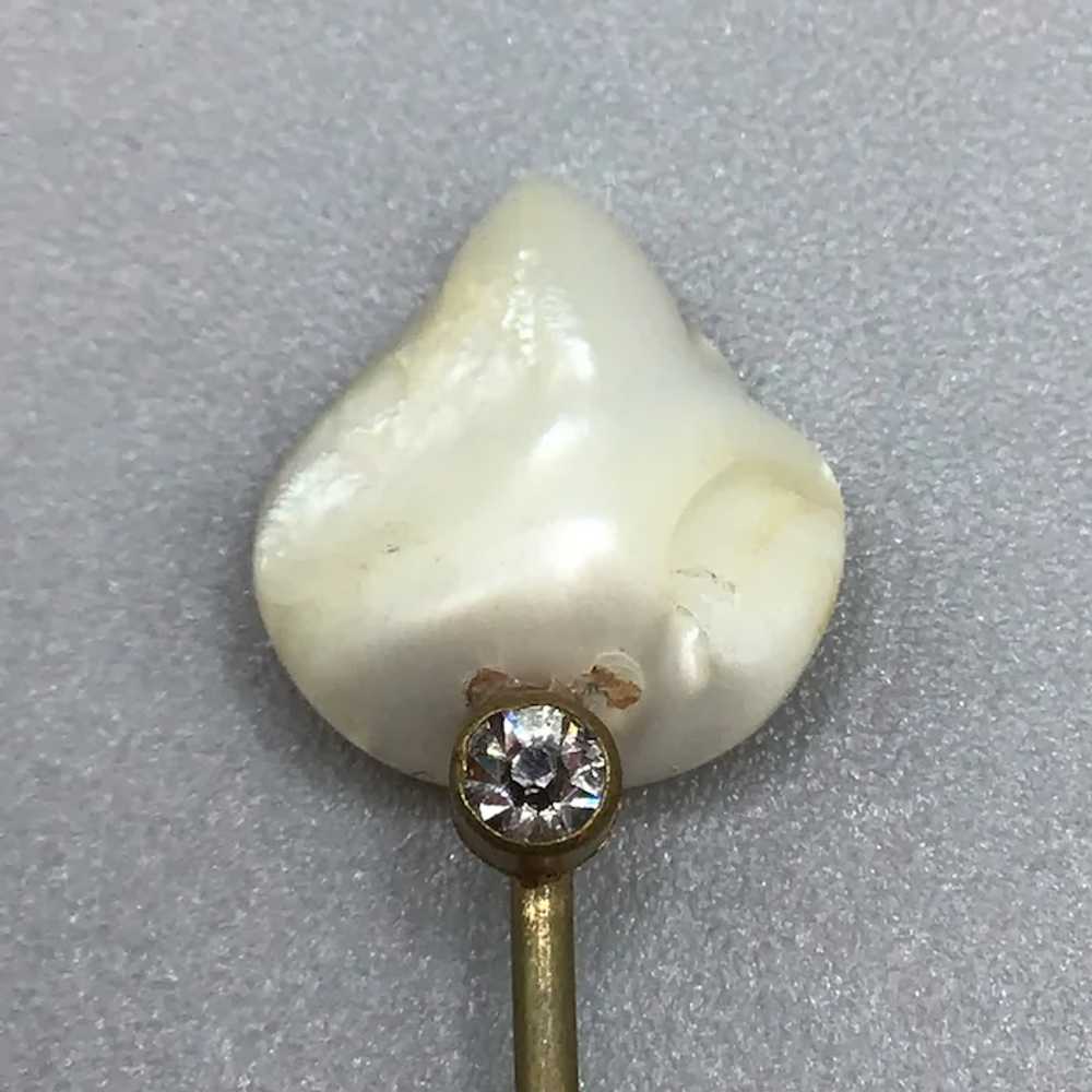 Antique Victorian Stick Pin Faux Pearl Paste Ston… - image 2