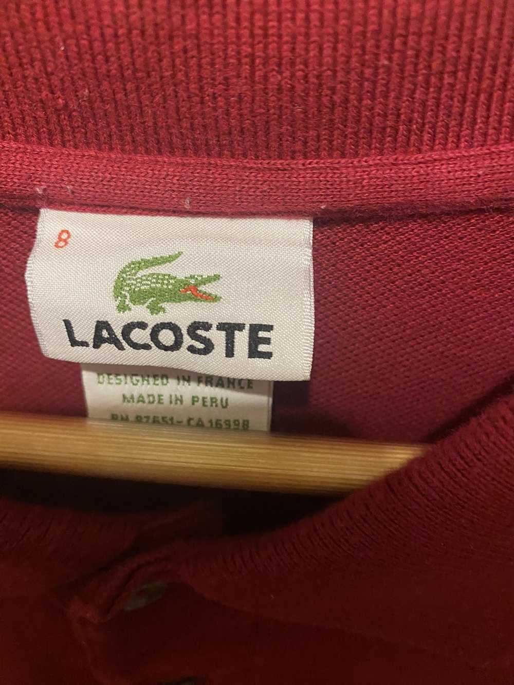 Lacoste Lacoste Polo T Shirt Red Size 8 - image 3