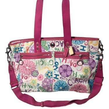 Coach Diaper Bag Tote Baby Pink B1076 F13803 Excellent