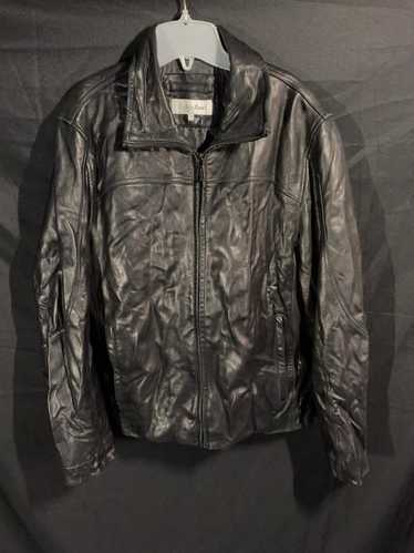 Calvin Klein men's Faux Leather Moto Jacket With Removable Hood