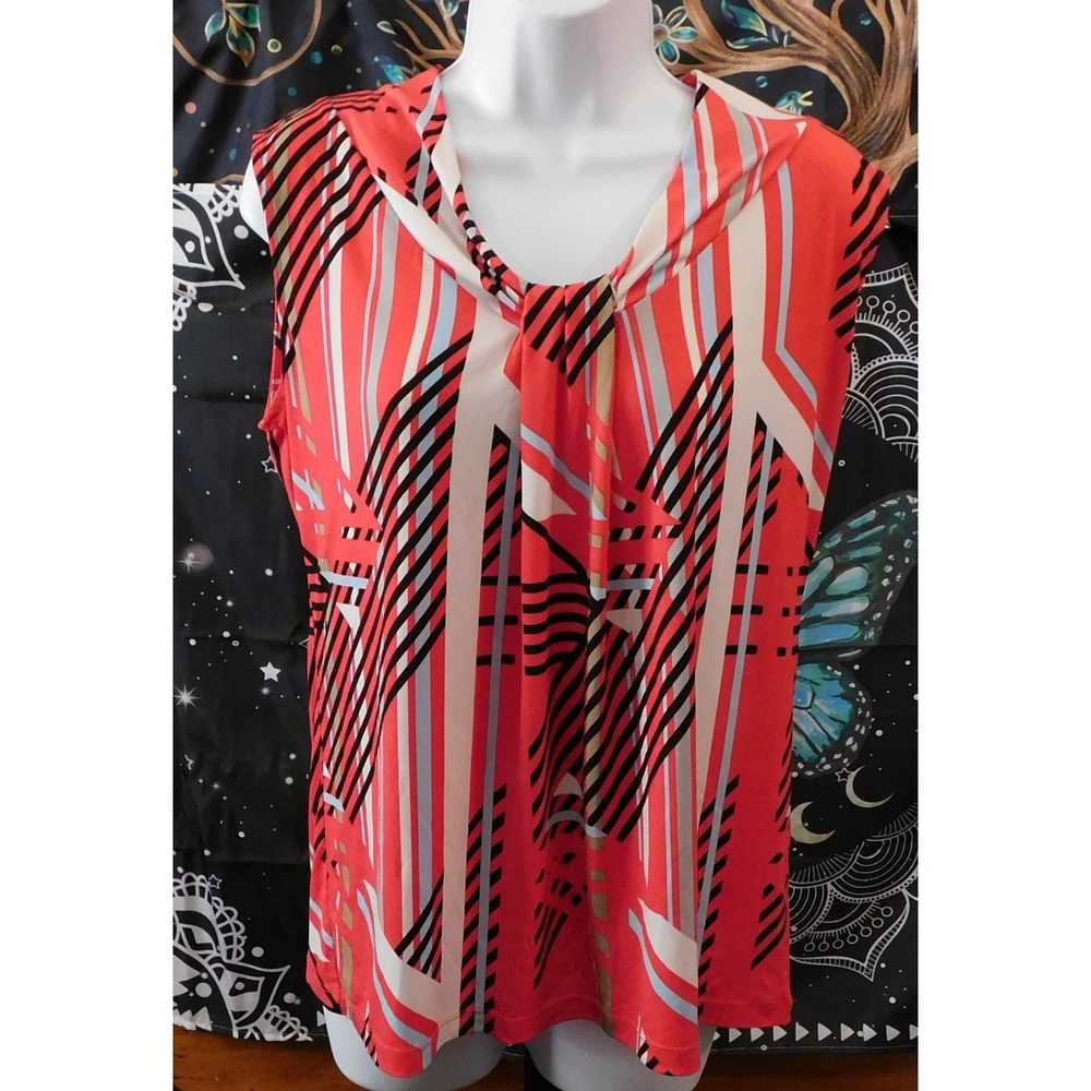 Other Dana Buchman Red Geometric Blouse