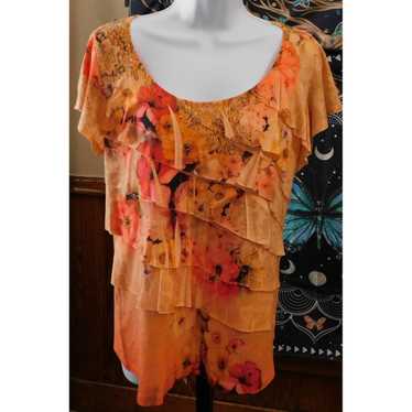 Other Dress Barn Floral Ruffle Top