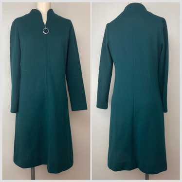 1970s Forest Green Mod Mini Dress, K II, Size S/M - image 1