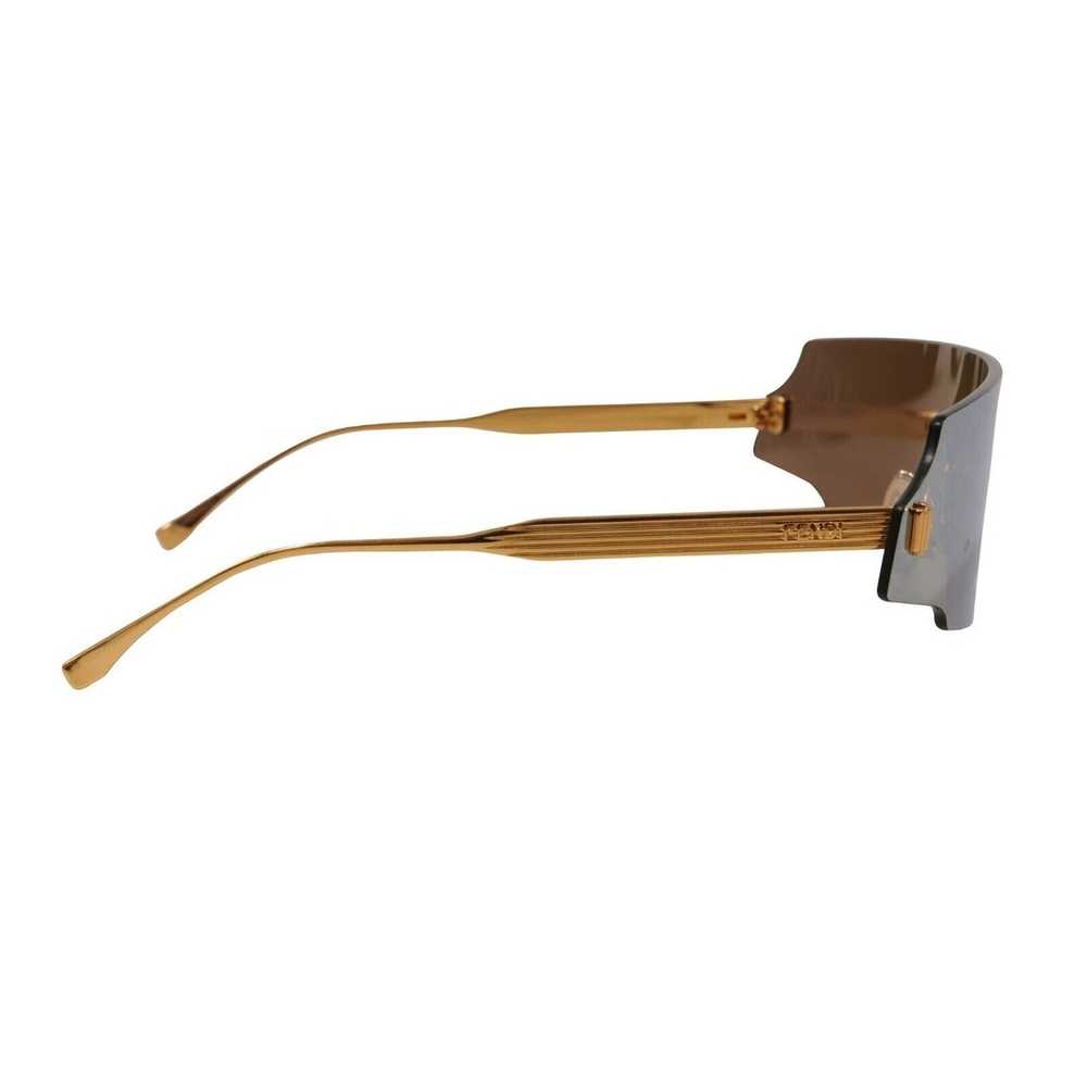 Fendi Shield Sunglasses Gold Mirror Rimless FF 04… - image 2