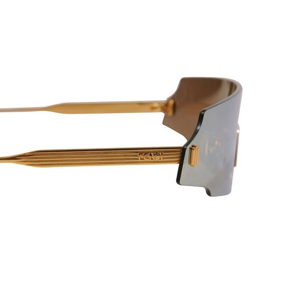 Fendi Shield Sunglasses Gold Mirror Rimless FF 04… - image 3