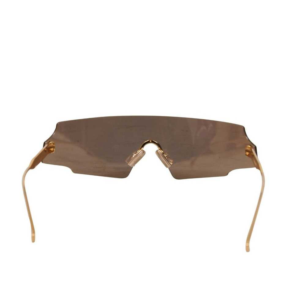 Fendi Shield Sunglasses Gold Mirror Rimless FF 04… - image 4