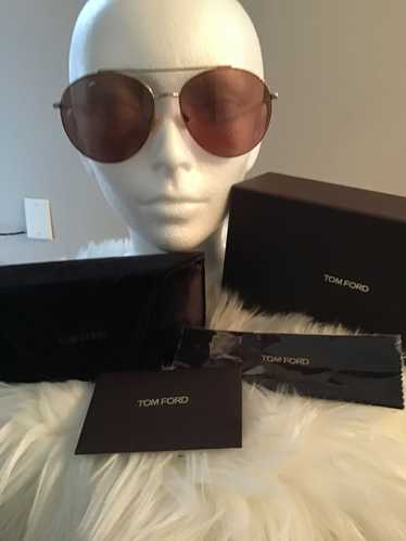 Tom Ford Round Metal Mirrored Sunglasses