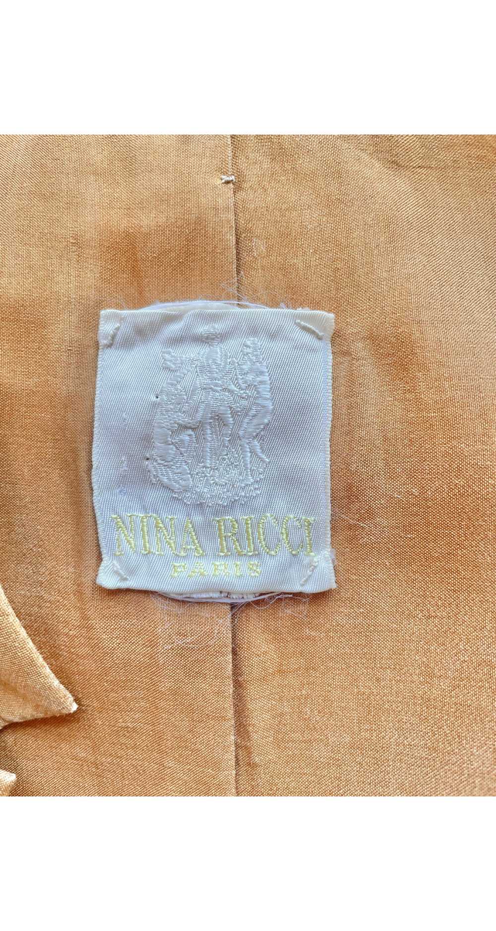 Nina Ricci Haute Couture 1960s Butterscotch Raw S… - image 6