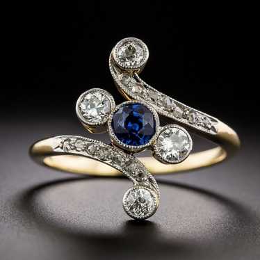 Edwardian Sapphire and Diamond Ring - image 1