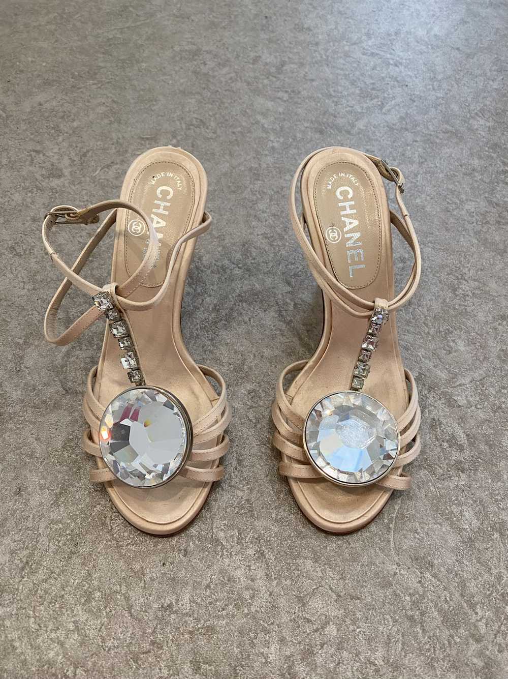 Chanel Satin Gem Heels - Gem